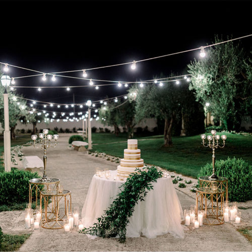 foto matrimonio allestimento torta serale