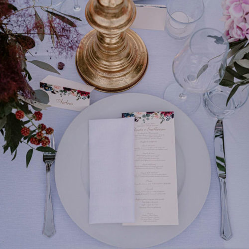 foto matrimonio menu e segnaposto